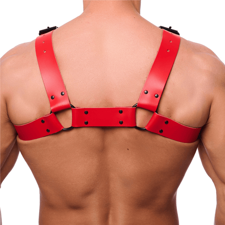 Harness Bulldog Leder Rot S/M – Ansicht 2