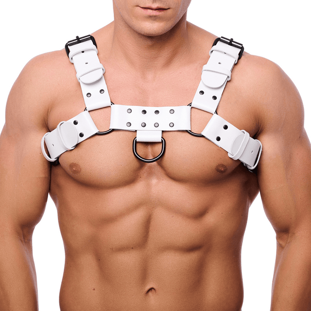Harness Bulldog Leder Weiß S/M