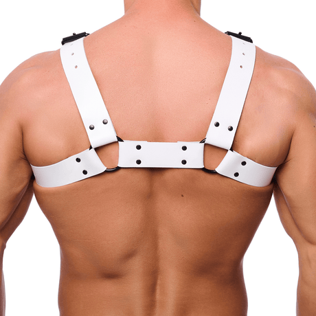 Harness Bulldog Leder Weiß S/M – Ansicht 2