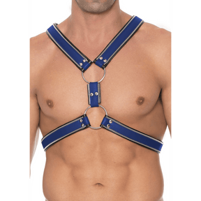 Harness Ouch aus echtem Leder im Streifen-Design in drei Ausführungen