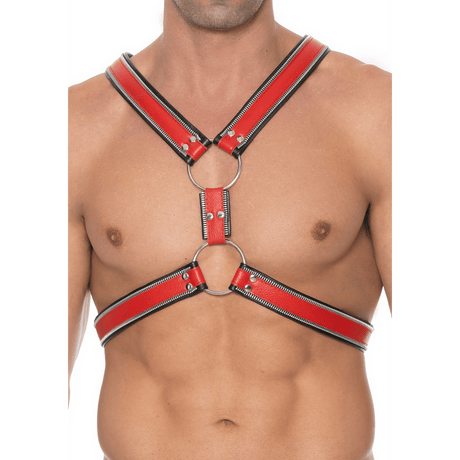 Harness Ouch aus echtem Leder im Streifen-Design in drei Ausführungen – Ansicht 9