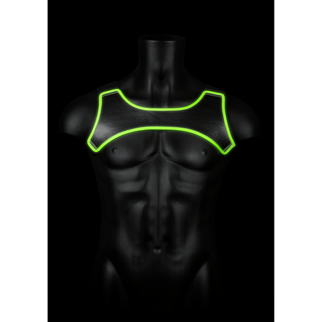Harness Ouch aus Neopren für die Brust nachtleuchtend S/M Grün