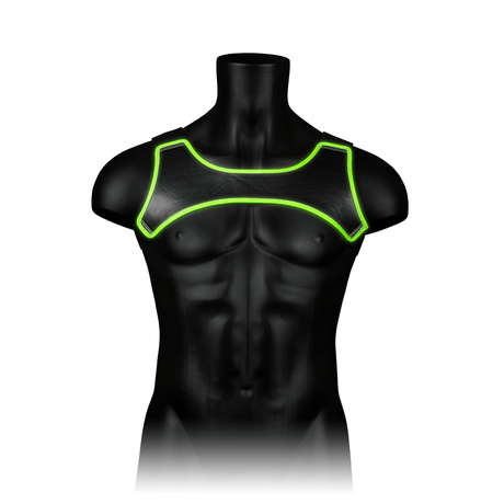 Harness Ouch aus Neopren für die Brust nachtleuchtend S/M Grün – Ansicht 4
