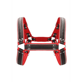 Harness Ouch Bulldog aus echtem Leder mit Edelstahl L/XL Rot – Ansicht 2