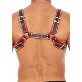 Harness Ouch Bulldog aus echtem Leder mit Edelstahl L/XL Rot – Ansicht 3