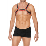 Harness Ouch Bulldog aus echtem Leder mit Edelstahl L/XL Rot – Ansicht 4