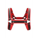 Harness Ouch Bulldog aus verbundenem Leder mit Schnallen L/XL Rot – Ansicht 4