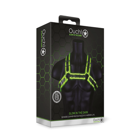 Harness Ouch Bulldog nachtleuchtend L/XL Grün – Ansicht 2