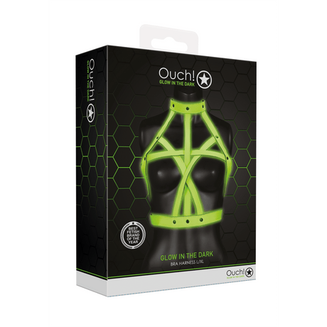 Harness Ouch für den Oberkörper nachtleuchtend Grün L/XL – Ansicht 2