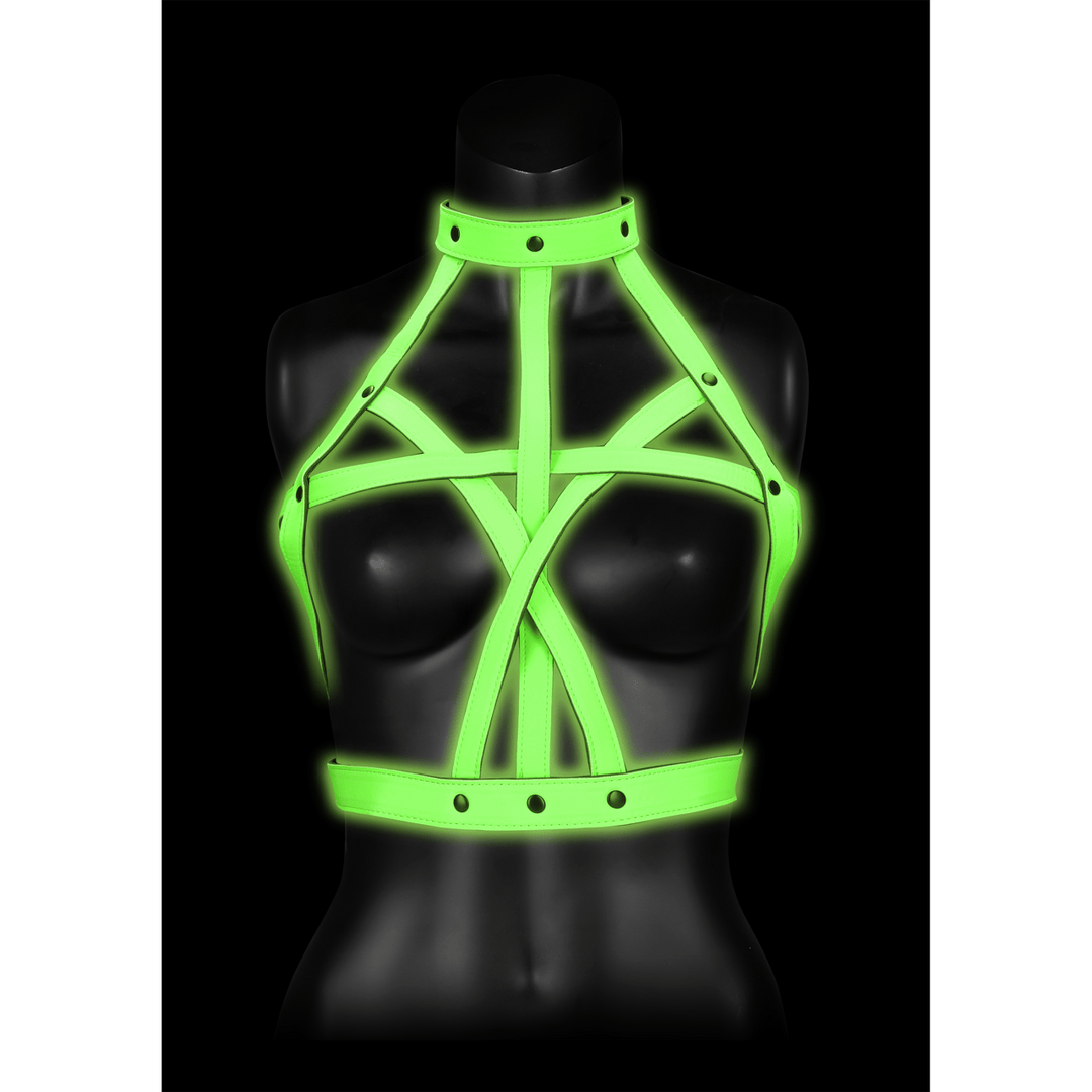 Harness Ouch BH mit Halsband nachtleuchtend L/XL Grün