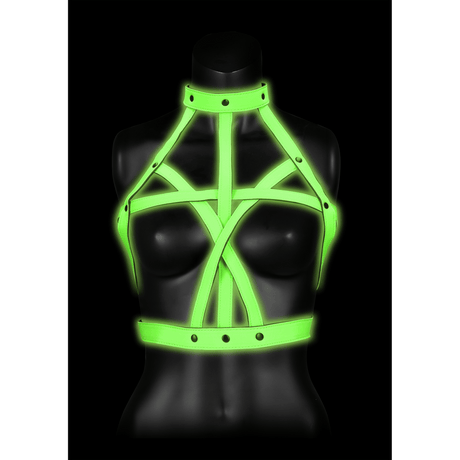 Harness Ouch für den Oberkörper nachtleuchtend Grün L/XL