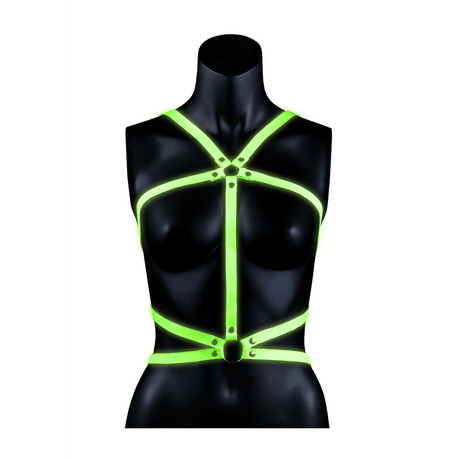Harness Ouch für den Oberkörper nachtleuchtend in zwei Größen Grün – Ansicht 4