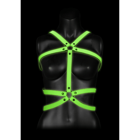 Harness Ouch für den Oberkörper nachtleuchtend in zwei Größen Grün