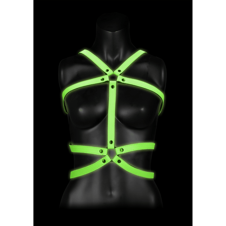 Harness Ouch für den Oberkörper nachtleuchtend in zwei Größen Grün – Ansicht 5