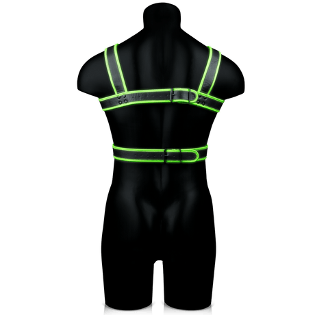 Harness Ouch mit Brustband nachtleuchtend in zwei Größen Grün – Ansicht 13