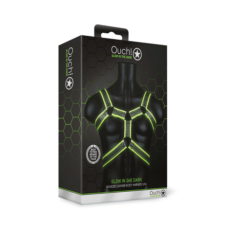 Harness Ouch mit Brustband nachtleuchtend in zwei Größen Grün – Ansicht 9