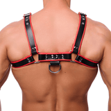 Harness Premium aus Leder Schwarz und Rot S/M – Ansicht 2