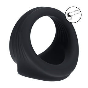 Hodenring aus Silikon für Penis und Hoden Schwarz 5 cm