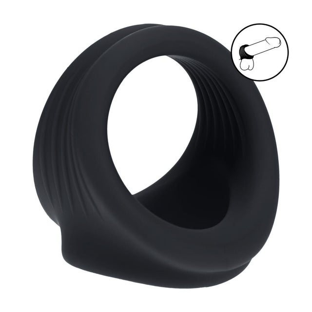 Hodenring aus Silikon für Penis und Hoden Schwarz 5 cm
