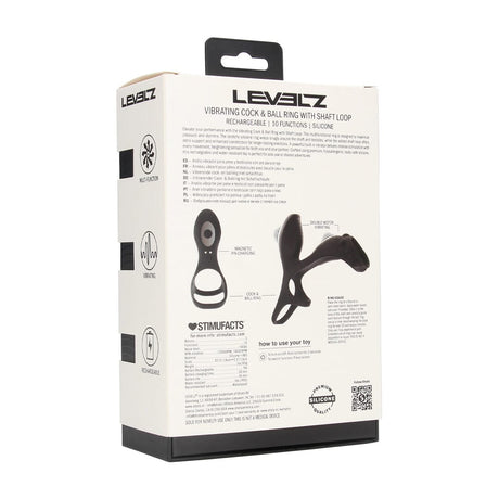Hodenring mit Vibration und Schaftschlaufe aus Silikon Schwarz 14 cm – Ansicht 3