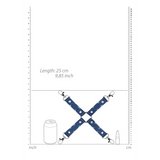 Hogtie-Kreuz Ouch aus Denim vegan Blau 25 cm – Ansicht 5