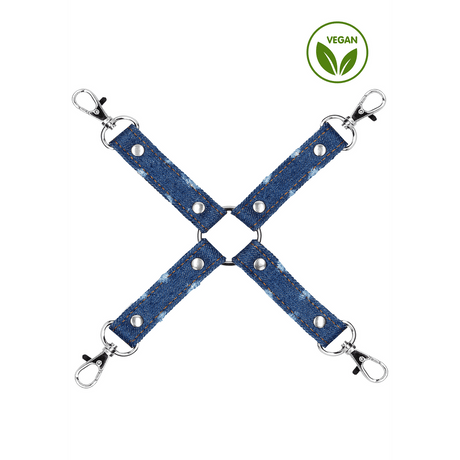 Hogtie-Kreuz Ouch aus Denim vegan Blau 27,5 cm – Ansicht 4