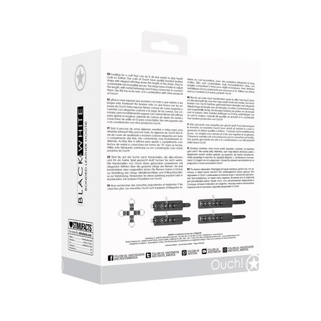 Hogtie-Set Ouch Black and White mit vier Manschetten Schwarz 40 cm – Ansicht 3