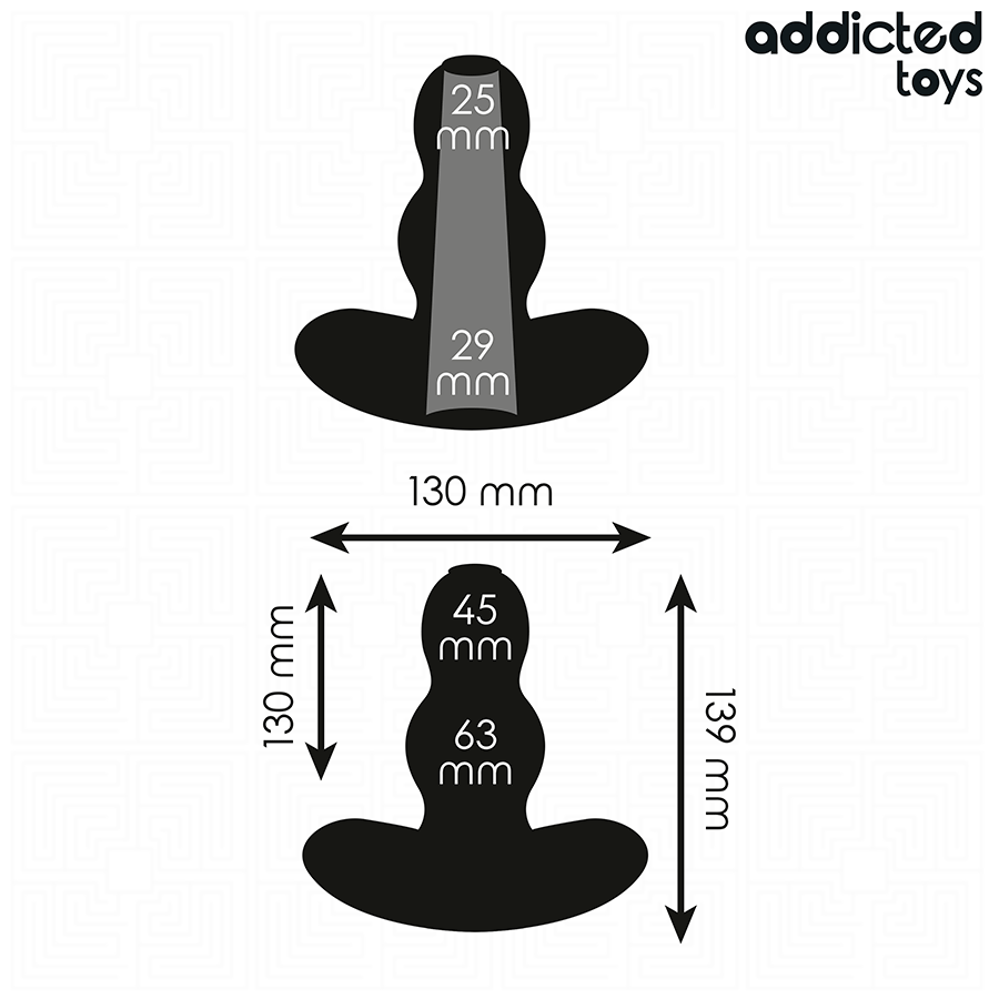 Hohler Analplug Größe XL Schwarz 13,9 x 6,3 cm