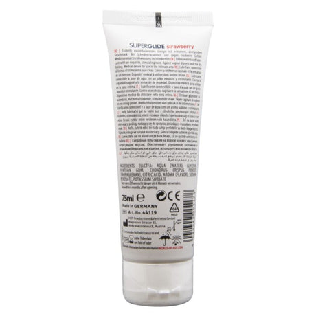 Hot - Superglide Essbarer Gleitmittel auf Wasserbasis Erdbeere 75 ml