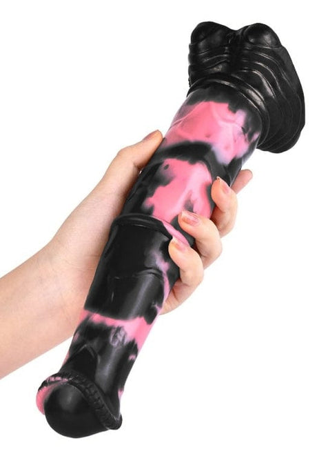 Hulf Dildo 24 x 5cm Schwarz-Rosa