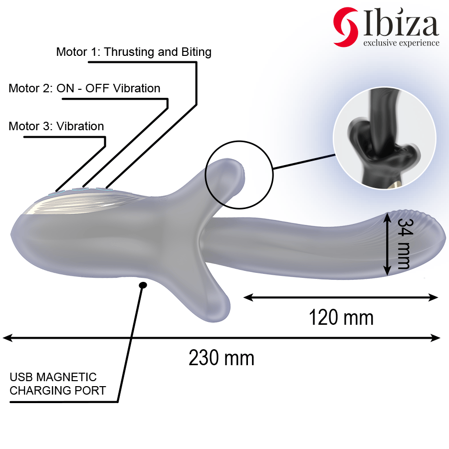 Vibrator Ibiza Kraftvoll mit Stoss- und Beisseffekt.3