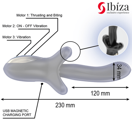 Ibiza – Kraftvoll Vibrator mit Stoss- und Beisseffekt