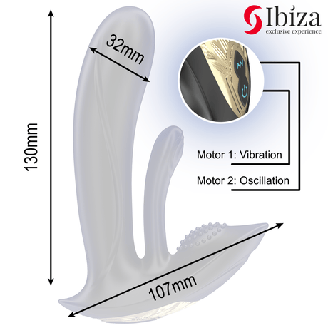 Ibiza – Tragbarer Vibrator mit g-Punkt- und Klitorisstimulation mit Fernbedienung