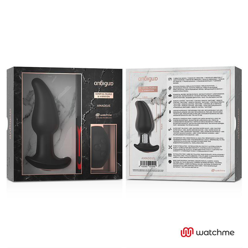 Anbiguo - Watchme Fernbedienungsvibrator mit Rotierenden Perlen Anal Amadeus