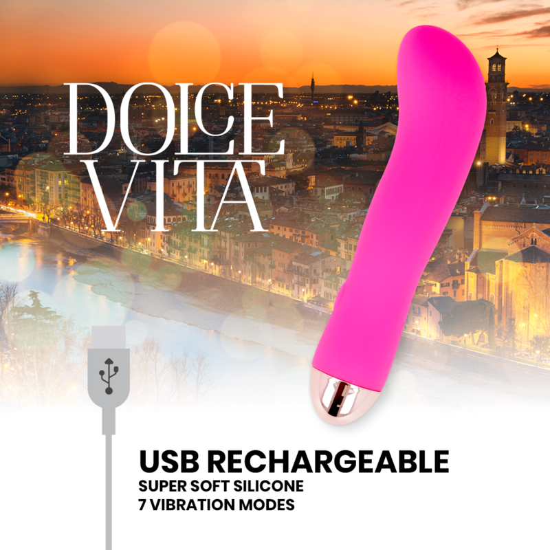 Dolce Vita - Aufladbarer Vibrator Zwei Rosa 7 Geschwindigkeiten