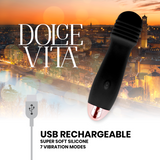 Dolce Vita - Aufladbarer Vibrator Drei Schwarz 7 Geschwindigkeit