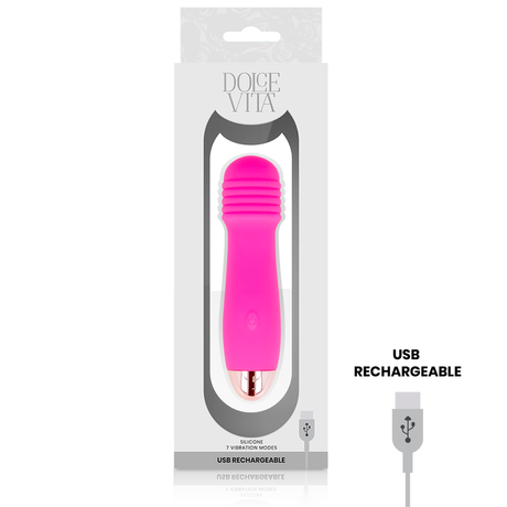 Dolce Vita - Aufladbarer Vibrator Drei Rosa 7 Geschwindigkeiten