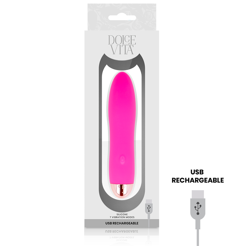 Dolce Vita - Aufladbarer Vibrator Vier Rosa 7 Geschwindigkeiten