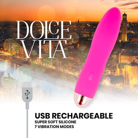 Dolce Vita - Aufladbarer Vibrator Vier Rosa 7 Geschwindigkeiten