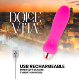 Dolce Vita - Aufladbarer Vibrator Fünf Rosa 7 Geschwindigkeiten
