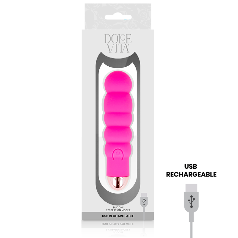 Dolce Vita - Aufladbarer Vibrator Sechs Rosa 7 Geschwindigkeiten