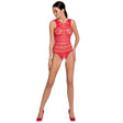 Passion - Woman Bs086 Roter Bodystocking, Eine Grösse