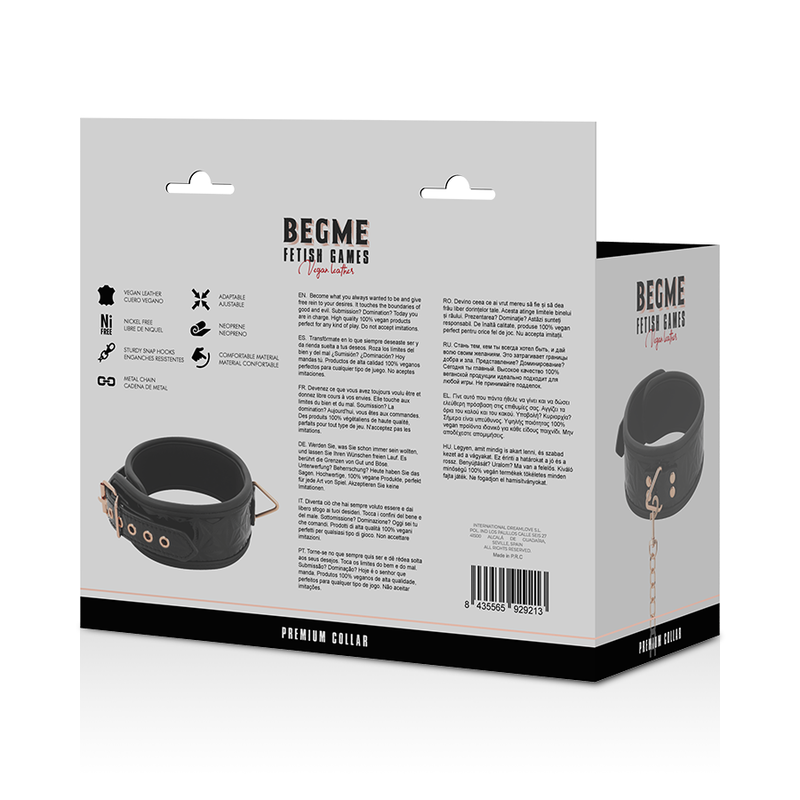 Begme - Black Edition Premium Veganer Lederhalsband