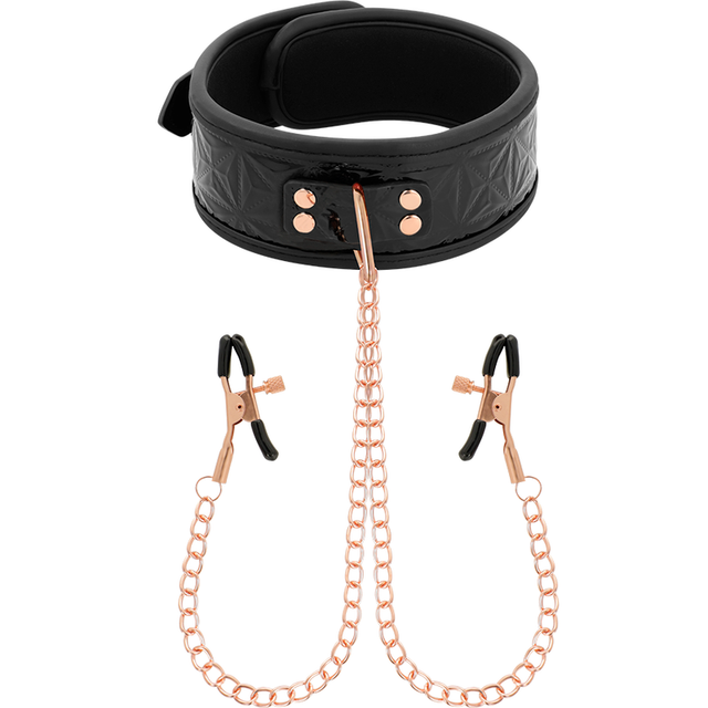 Begme - Black Edition Halsband mit Nippelklemmen