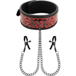 Begme - Red Edition Halsband mit Nippelklemmen mit Neoprenfutter