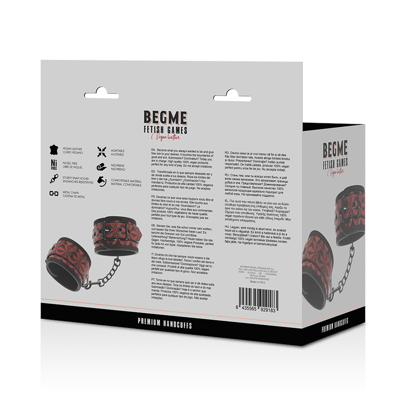 Begme - Red Edition Premium-Handschellen mit Neoprenfutter