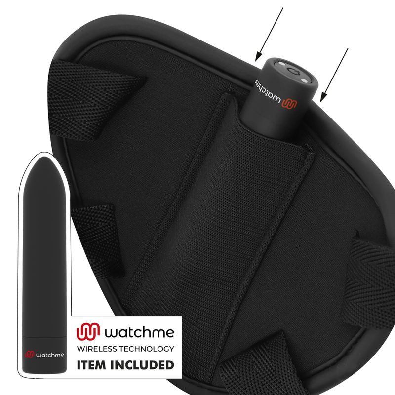 Fetish Submissive Cyber Strap - Harness mit Dildo- und Bullet-Fernbedienungs-Watchme-L-Technologie