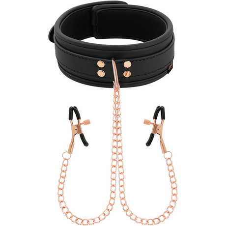 Coquette Chic Desire - Fantasy-Nippelklemmen-Halskette mit Neoprenfutter