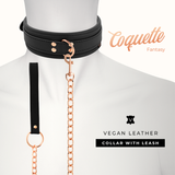 Coquette Chic Desire - Fantasy-Halskette aus Veganem Leder mit Riemen und Neoprenfutter