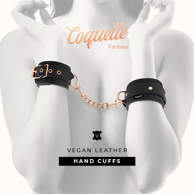 Coquette Chic Desire - Fantasy-Handschellen aus Veganem Leder mit Noprene-Futter